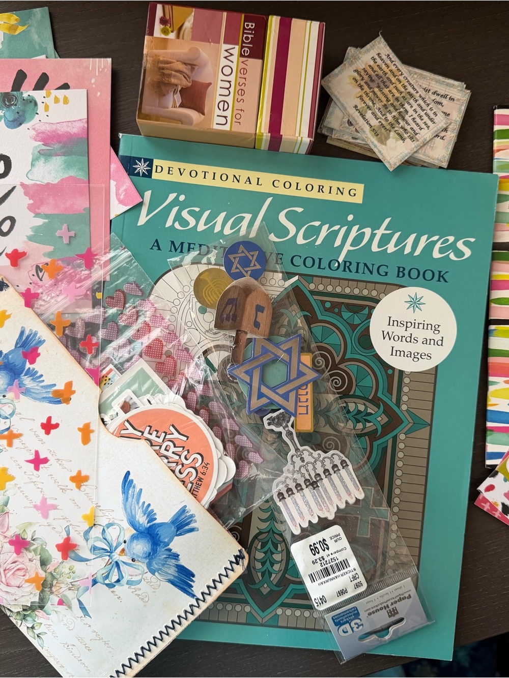 Christian Bible Journaling Craft Bundle Stickers Cards Bookmarks